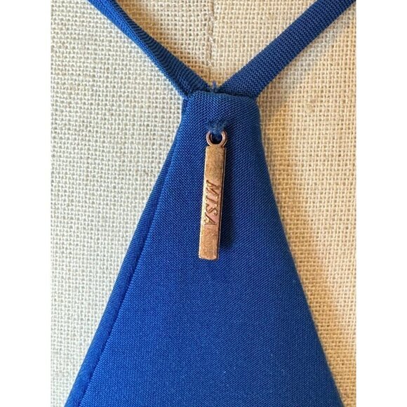Misa Los Angeles Dress Women Medium Blue‎ Jersey Knit Racerback Domino Mini - Picture 9 of 12